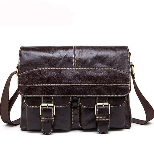 2019 Hot Messenger Bag Men Genuine Leather Shoulder Bag For Men'S Bags Male Vintage Zipper Man