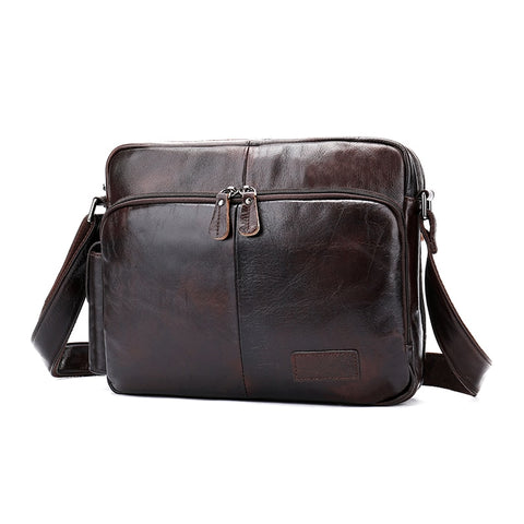 Mva Vintage Casual Shoulder Bag Cowhide Crossbody Bag Fashion Handbag Business Briefcase