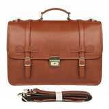Vintage Men'S Genuine Leather Briefcase 14" Cowhide Business Bag Cow Leather Laptop Double Layer