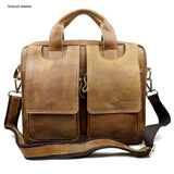 Otherchic New Fashion Men Briefcase Portfolios Genuine Leather 12" Laptop Bag Business Messenger