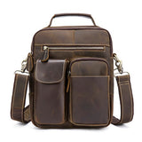 Vintage Crazy Horse Genuine Leather Bag Men Messenger Bags Small Shoulder Crossbody Bags Men Bag