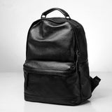 Fashion Genuine Leather Men Backpack Large Capacity 15" Laptop Bag Travel Bags Leisure Natural