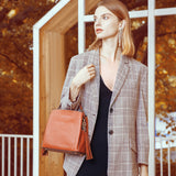 Small 100% Genuine Leather Crossbody Bag Female Luxury Cow Leather Shoulder Bag With Fringed