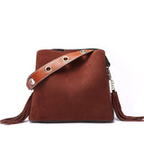Small 100% Genuine Leather Crossbody Bag Female Luxury Cow Leather Shoulder Bag With Fringed