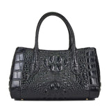 Genuine Leather Women Shoulder Messenger Top Handle Bag Oil Wax Cowhide Crocodile Pattern Casual