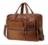 New Cowhide Men Briefcases Genuine Leather Handbag Vintage Laptop Briefcase Messenger Shoulder Bags
