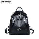 Women Casual Backpacks For Teenage Cow Genuine Leather Korean Ladies Knapsack Famous Brand High