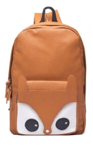 Wholesale 10* Women'S Lovely Fox Pattern Backpack Bag Satchel Brown