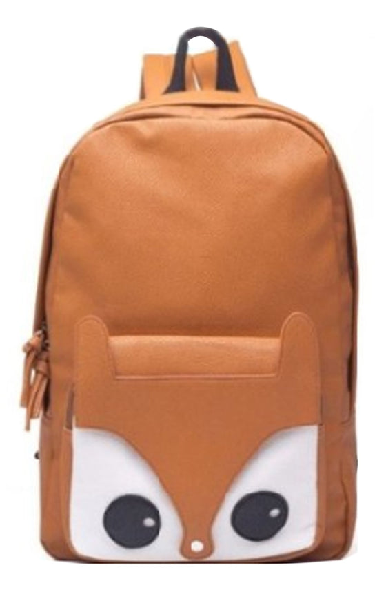Wholesale 10* Women'S Lovely Fox Pattern Backpack Bag Satchel Brown