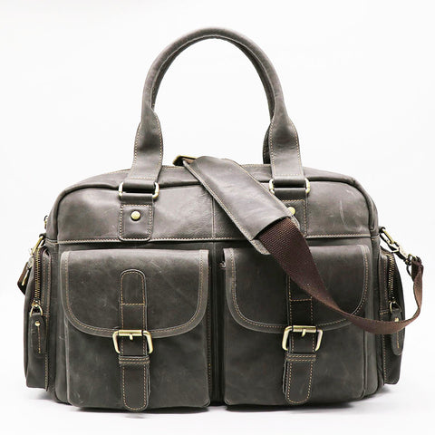 Brand Classic Genuine Cow Leather 16' Travel Bag Men&Women'S Handbag Cowhide Cross Body Shoulder