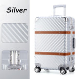 Hotsale!24Inch Europe Vintage Fashion Aluminum Frame Trolley Luggage For Men And Women,Abs+Pc Retro