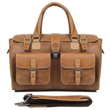 J.M.D Vintage Crazy Horse Leather Handbags Tote Travel Bags Luggage Bag 6001B