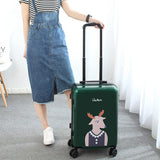 Uk Stryle Trolley Travel Luggage Female Universal Wheels Luggage,20Inches Abs+Pc Hardside Animal