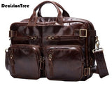 New Vintage Genuine Leather Male Travel Bag Fashion Portable Casual Business Luggage Bag Large