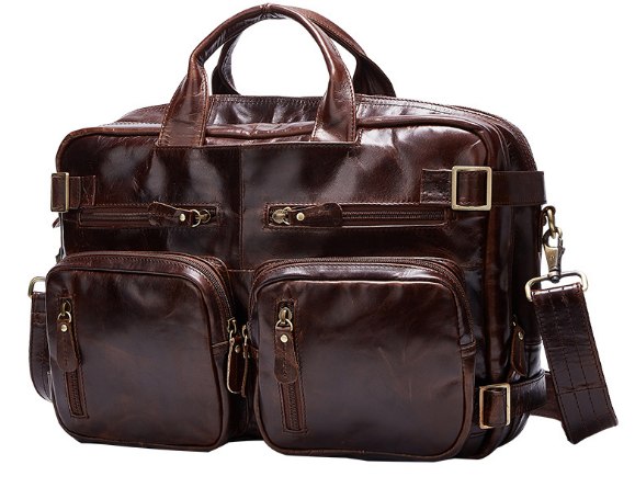 New Vintage Genuine Leather Male Travel Bag Fashion Portable Casual Business Luggage Bag Large