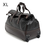 Ditd Men Waterproof Luggage Shopping Travel Bag Handbag Pu Leather Rolling Suitcase Trolley Luggage