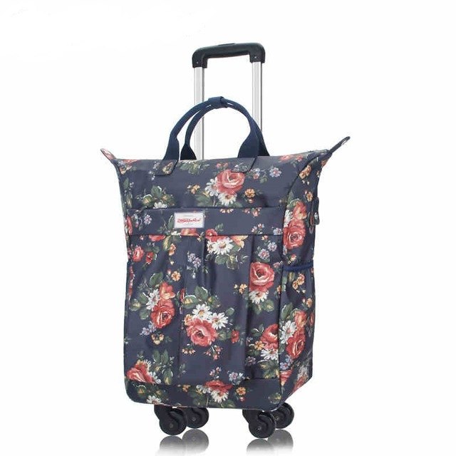 Wholesale!Women Fashion Floral Travel Duffle On Universal Wheels,High Quality Large Capacity Travel