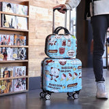 18-Inch Fashion Korean Version Of The Mother Boarded The Universal Wheel Cartoon Trolley Case,Fresh