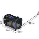 High Quality Foldable Pet Rolling Luggage Spinner Cat And Dog Suitcase 20 Inch Carry On Trolley