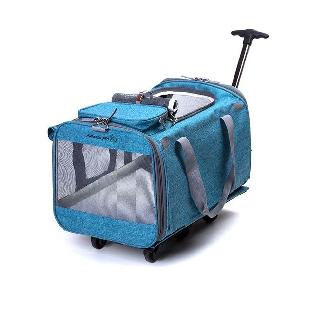 High Quality Foldable Pet Rolling Luggage Spinner Cat And Dog Suitcase 20 Inch Carry On Trolley