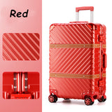 Wholesale!22Inches Aluminum Frame Red Married Hardcase Trolley Luggage On Universal Wheel For