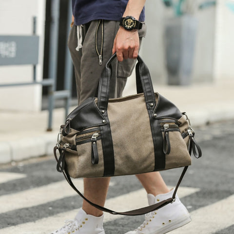 Stylish And Casual Men'S Canvas Bag For Short-Distance Travel Casual Business Large-Capacity