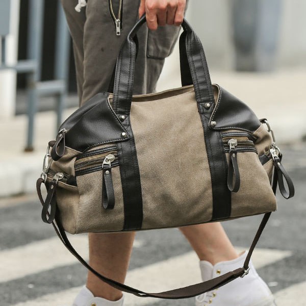 Stylish And Casual Men'S Canvas Bag For Short-Distance Travel Casual Business Large-Capacity