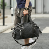 Stylish And Casual Men'S Canvas Bag For Short Trips Korean Version Of The Color Stitching Large