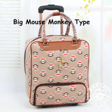 New!16" Women Korea Fashion Style Travel Duffle,Female Hello Kitty Cartoon Travel Luggage Bag On