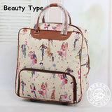 New!16" Women Korea Fashion Style Travel Duffle,Female Hello Kitty Cartoon Travel Luggage Bag On