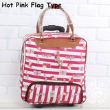 New!16" Women Korea Fashion Style Travel Duffle,Female Hello Kitty Cartoon Travel Luggage Bag On