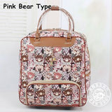 New!16" Women Korea Fashion Style Travel Duffle,Female Hello Kitty Cartoon Travel Luggage Bag On