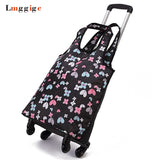 Oxford Cloth Travel Suitcase,Cabin Rolling Luggage Bag,Handbag With Wheel ,Grocery Shopping