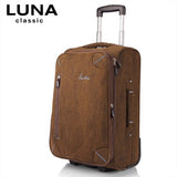Luna Male Trolley Luggage One-Way Round Interdiffused 20 Travel Bag Canvas Material Luggage Bag20