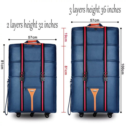 Travel Tale 32 36 Inch Large Capacity Oxford Cloth Rolling Luggage Bag Abroad To Study And Move