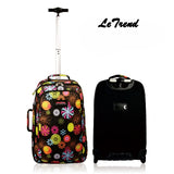 Letrend Black Flowers Oxford Travel Bag Men Business Rolling Luggage Cute Students Suitcases