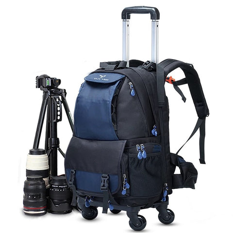 New Back Pull Dual Use Photography Rolling Luggage Digital Shoulder Suitcase Men Camera Cabin