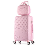 2Pcs/Set Lovely 14" Girl Cosmetic Bag Hello Kitty 20/22/24/28 Inch  Students Trolley Case Travel