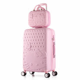 2Pcs/Set Lovely 14" Girl Cosmetic Bag Hello Kitty 20/22/24/28 Inch  Students Trolley Case Travel