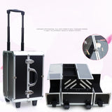New Women Trolley Cosmetic Case On Wheels,Nails Makeup Toolbox, Multifunction Beauty Tattoo Box