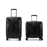 Carrylove 16" 20 Cow Leather Crocodile Type Trolley Suitcase Hand Luggage Cabin Travel Box
