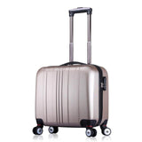 Unisex Abs Spinner Carry On Small Suitcase Business Scrubed Travel Small Luggage 16 Inch Carry-On