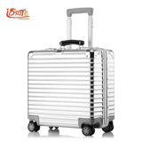 Pure Metal Aluminum Magnesium Alloy Maleta Cabina Business Vintage Suitcase Luggage 16Inch 18