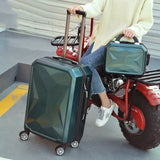 Woman Rolling Travel Suitcase Set 14Inch Cosmetic Bag Diamond Face 20/26/28Inch Carry-On Trolley