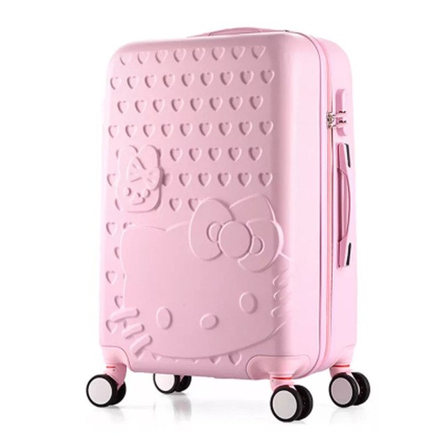 Hello Kitty 24" Light Pink Trolley Spinner Travel Luggage Suitcase