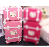 Trvael Tale 20" 22" 24 Inch Pu Leather Retro Cute Suitcase Hello Kitty Trolley Travel Luggage Set
