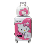 2Pcs/Set 14 Inch Cosmetic Bag 20/24 Inches Girl Students Trolley Case Spinner Luggage Handbag Woman