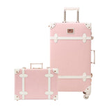 Travel Vintage Luggage Sets Cute Trolley Suitcases Set Lightweight Trunk Retro Style For Women