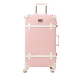 Travel Vintage Luggage Sets Cute Trolley Suitcases Set Lightweight Trunk Retro Style For Women