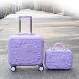 Hello Kitty Luggage Bag,Kids Lovely Suitcase Set,Children Abs Cartoon Trolley Suitcase ,Girls